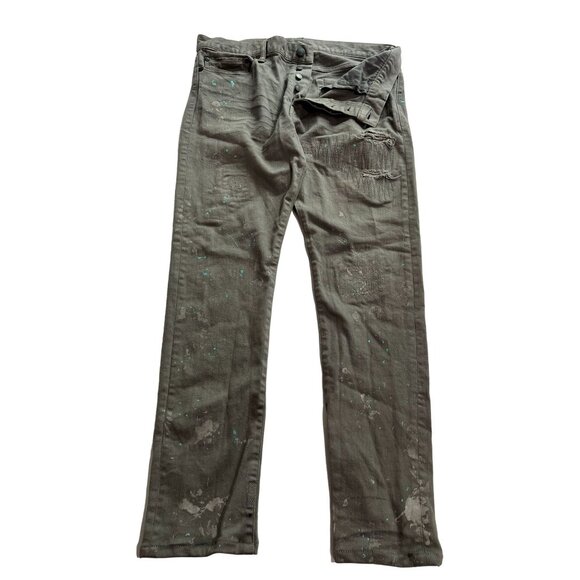 John Elliott Season Nine Jeans in Grey Paint Splatter - Picture 3 of 8